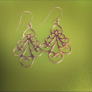 Sterling silver (925) Scroll design dangling Earrings